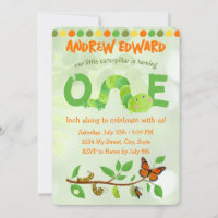 Caterpillar 1er Invitation anniversaire