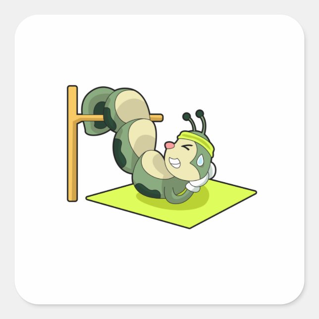 Caterpillar ABS Workout Fitness Square Sticker (Front)