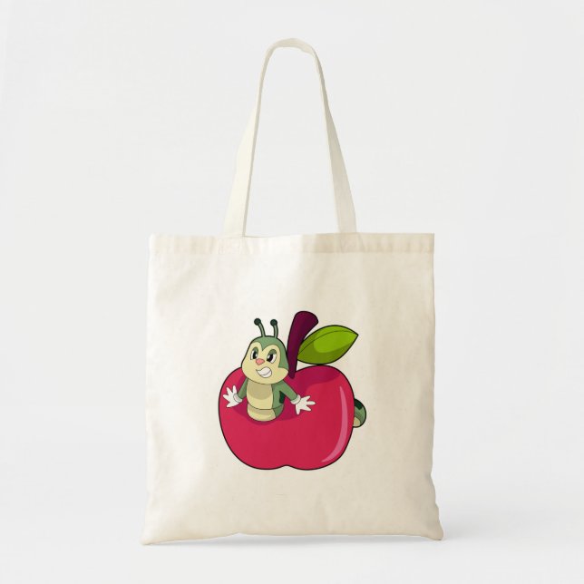 Caterpillar Apple Tote Bag (Front)
