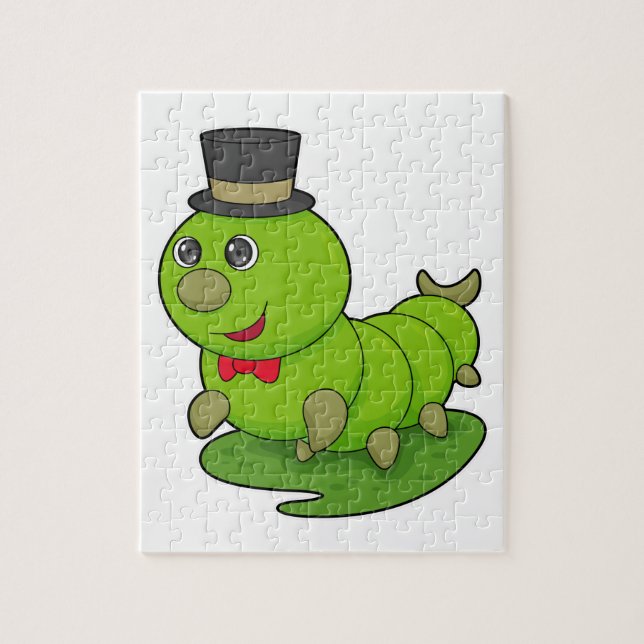 Caterpillar as Gentleman with Cylinder Jigsaw Puzzle (Vertical)