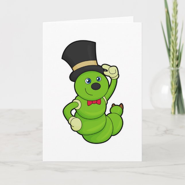 Caterpillar as Groom with Hat Card (Front)