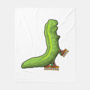 Caterpillar as Inline skater with Inline skates Fleece Blanket