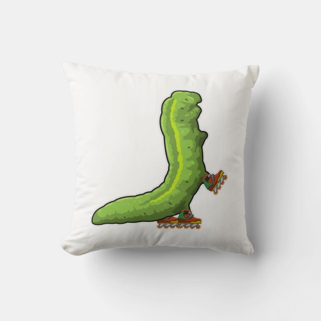 Caterpillar as Inline skater with Inline skates Throw Pillow (Front)