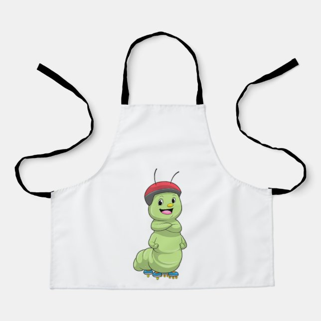 Caterpillar as Inline skater with Roller skates.pn Apron (Front)