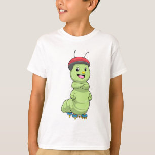 Caterpillar as Inline skater with Roller skates.pn T-Shirt