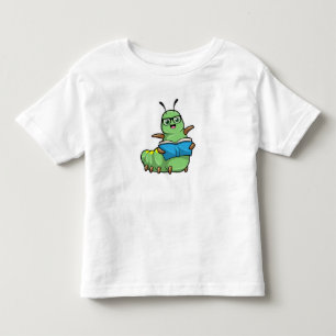 Caterpillar as Nerd with Book & Glasses Toddler T-shirt