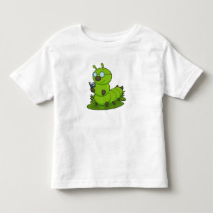 Caterpillar as Nerd with Glasses & Book Toddler T-shirt