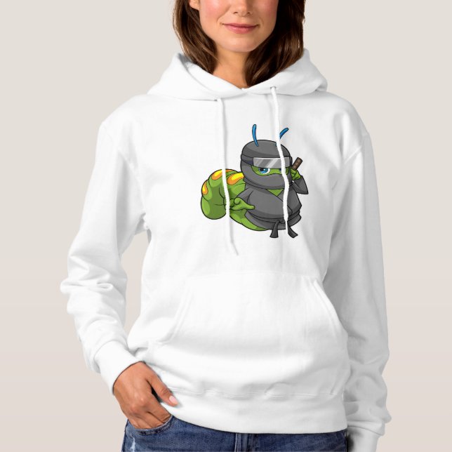 Caterpillar as Ninja with Sword Hoodie (Front)
