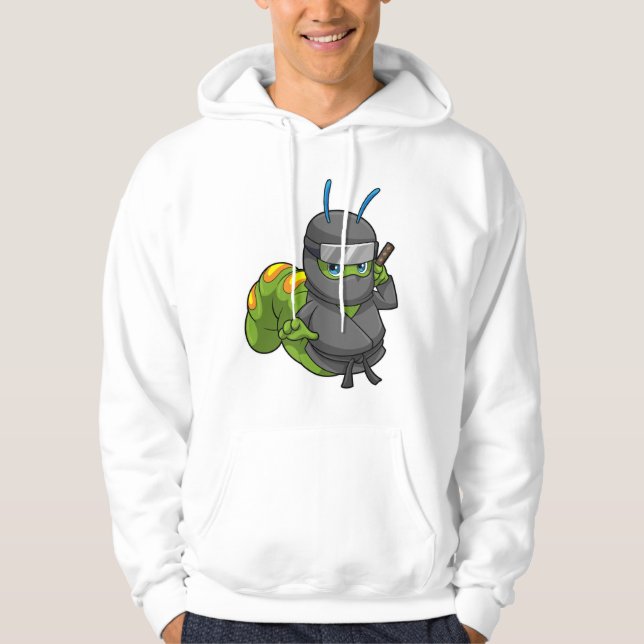 Caterpillar as Ninja with Sword Hoodie (Front)