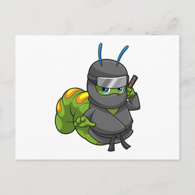 Caterpillar as Ninja with Sword Postcard (Front)