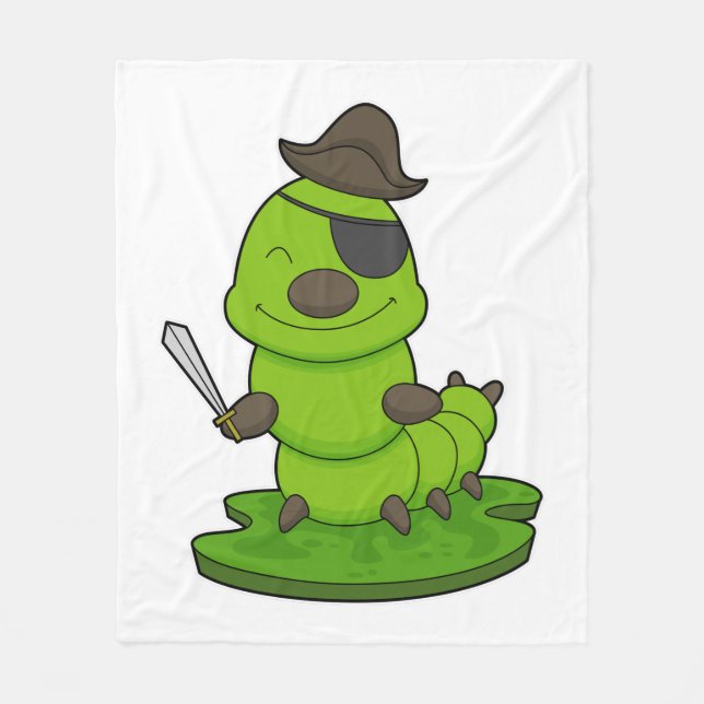 Caterpillar as Pirate with Sword Fleece Blanket (Front)