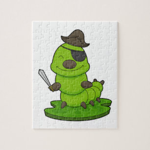 Caterpillar as Pirate with Sword Jigsaw Puzzle
