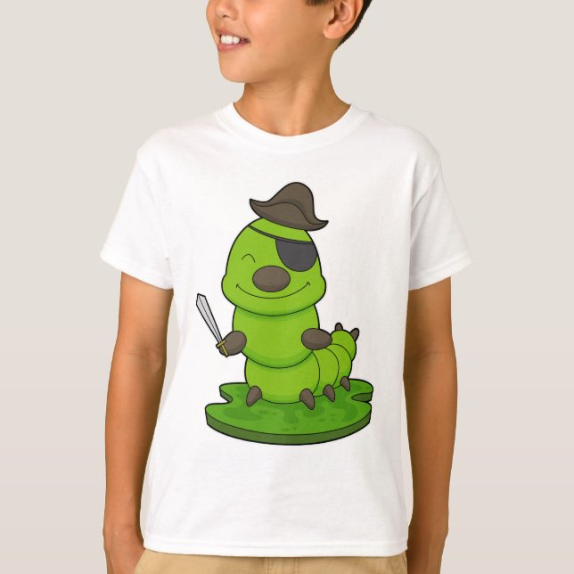 Caterpillar as Pirate with Sword T-Shirt (Front)