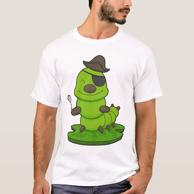 Caterpillar as Pirate with Sword T-Shirt (Front)