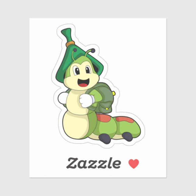 Caterpillar as Student with Backpack (Sheet)
