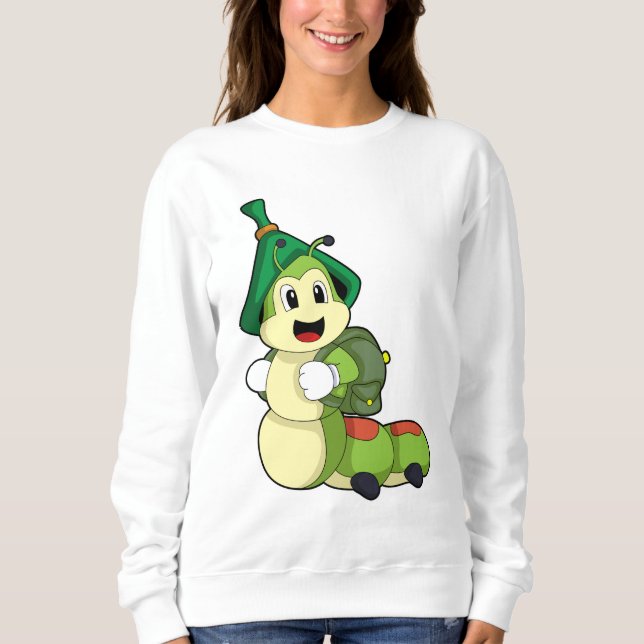 Caterpillar as Student with Backpack Sweatshirt (Front)