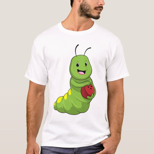 Caterpillar at Bowling with Bowling ball T-Shirt (Front)