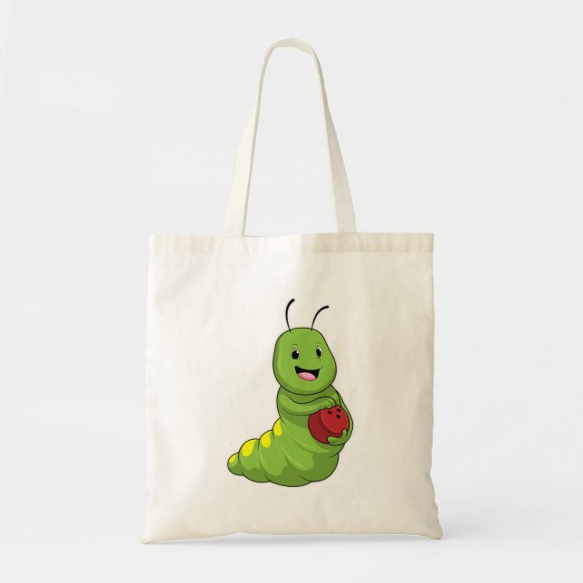 Caterpillar at Bowling with Bowling ball Tote Bag (Front)