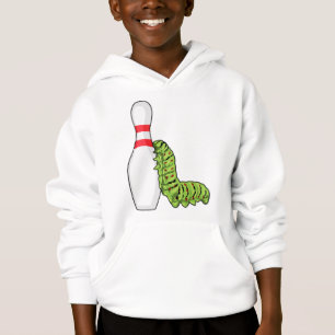 caterpillar at bowling with bowling pin
