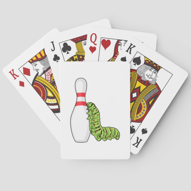 Caterpillar at Bowling with Bowling pin Playing Cards (Back)