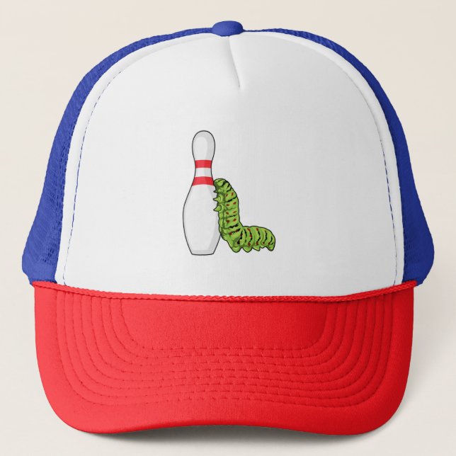 Caterpillar at Bowling with Bowling pin Trucker Hat (Front)