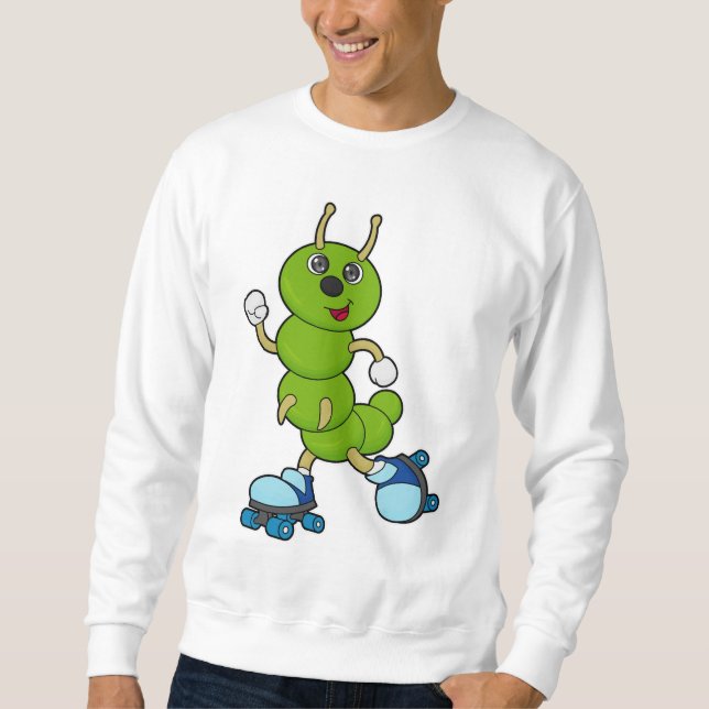 Caterpillar at Inline skating with Roller skates Sweatshirt (Front)