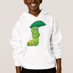 Caterpillar at Raining with Umbrella