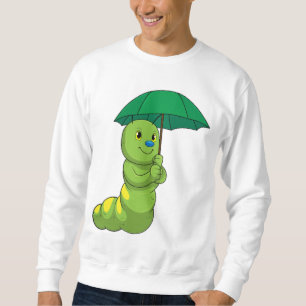 Caterpillar at Raining with Umbrella Sweatshirt
