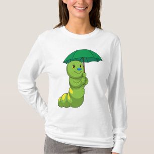 Caterpillar at Raining with Umbrella T-Shirt