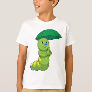 Caterpillar at Raining with Umbrella T-Shirt