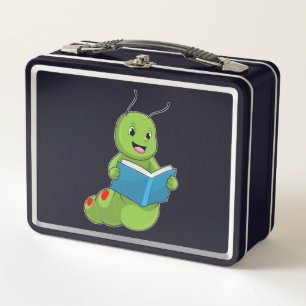 Caterpillar at Reading with Book Metal Lunch Box