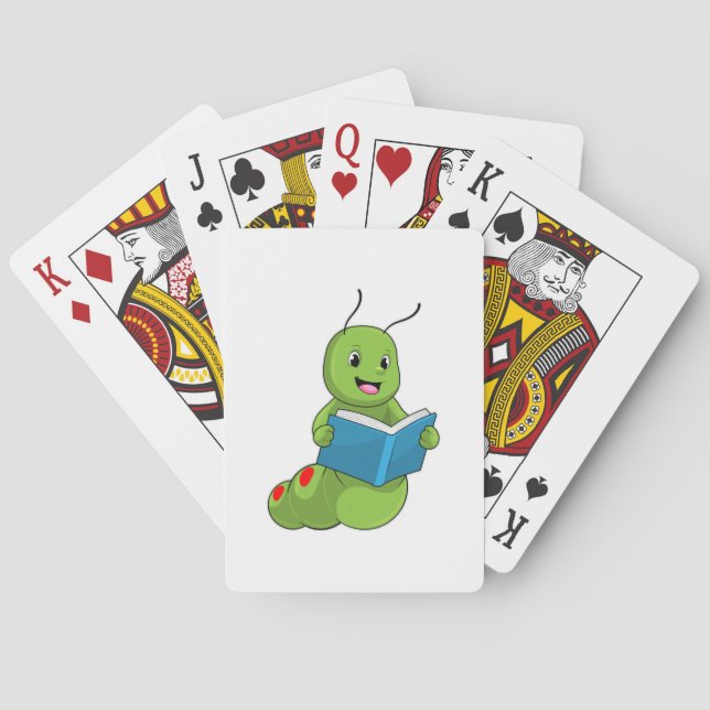 Caterpillar at Reading with Book Playing Cards (Back)
