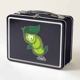 Caterpillar at Sleeping with Leaf Metal Lunch Box