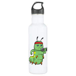 Caterpillar at Strength training with Dumbbell 710 Ml Water Bottle