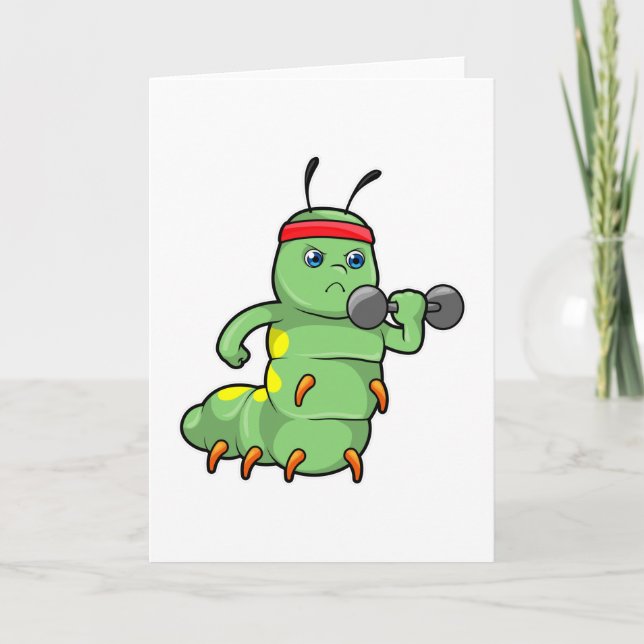 Caterpillar at Strength training with Dumbbell Card (Front)