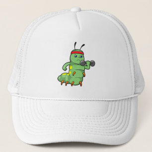 Caterpillar at Strength training with Dumbbell Trucker Hat
