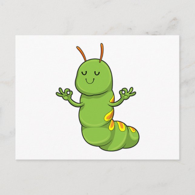 Caterpillar at Yoga Meditation Postcard (Front)