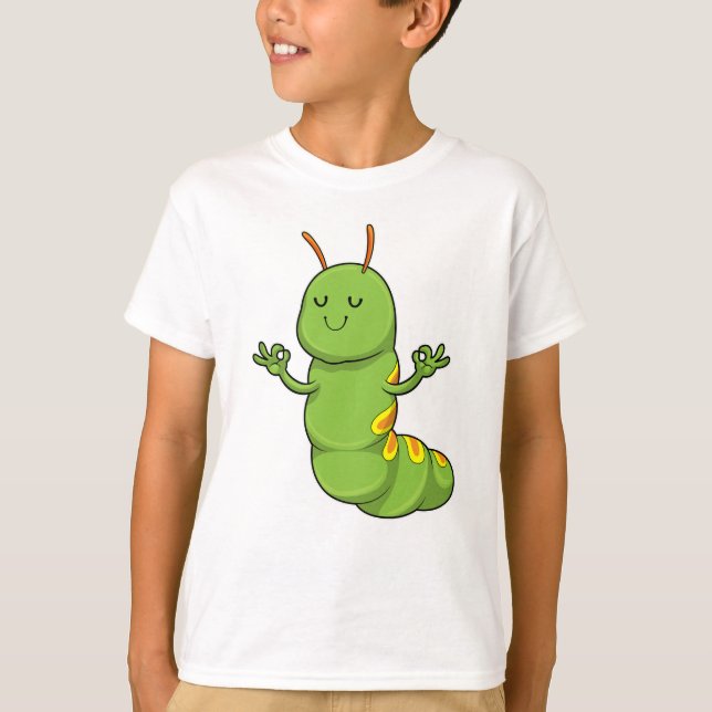 Caterpillar at Yoga Meditation T-Shirt (Front)