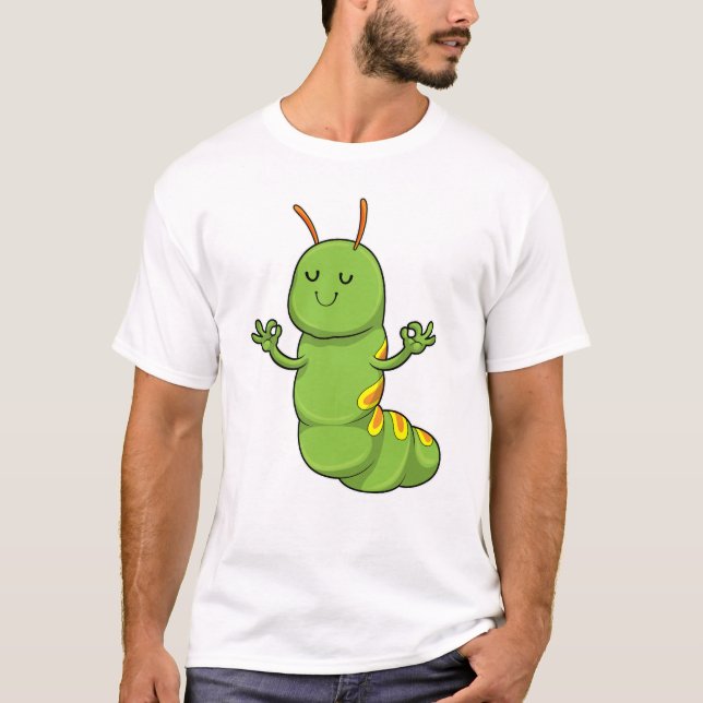 Caterpillar at Yoga Meditation T-Shirt (Front)