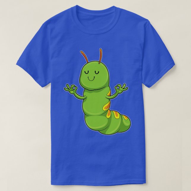 Caterpillar at Yoga Meditation T-Shirt (Design Front)
