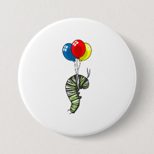 Caterpillar Balloon 3 Inch Round Button