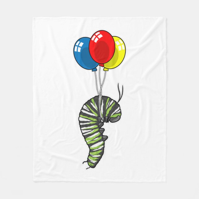 Caterpillar Balloon Fleece Blanket (Front)
