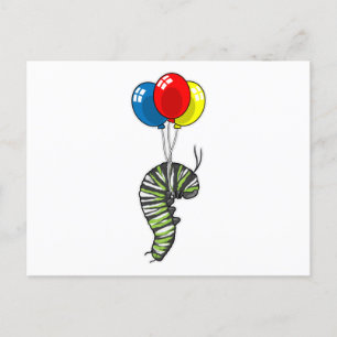 Caterpillar Balloon Postcard