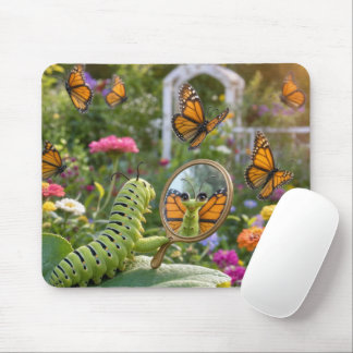 Caterpillar Dreaming of Being a Butterfly Mouse Pad