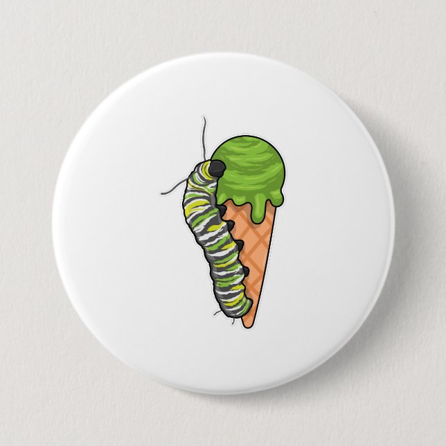 Caterpillar Ice cream 3 Inch Round Button (Front)