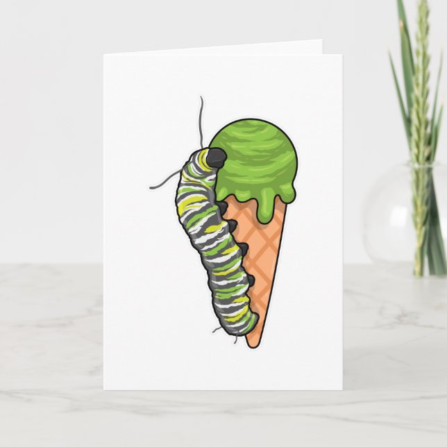 Caterpillar Ice cream Card (Front)