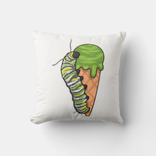 Caterpillar Ice cream Throw Pillow