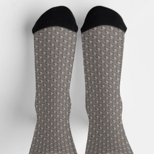 caterpillar mushroom pattern Socks