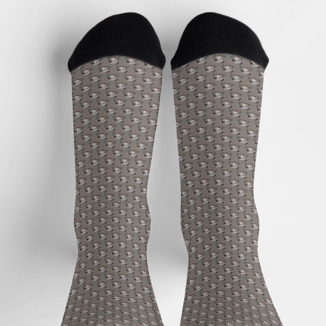 caterpillar mushroom pattern Socks (Top)