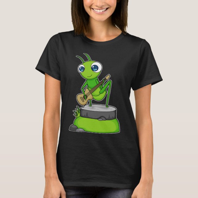 Caterpillar Musician Guitar Music T-Shirt (Front)